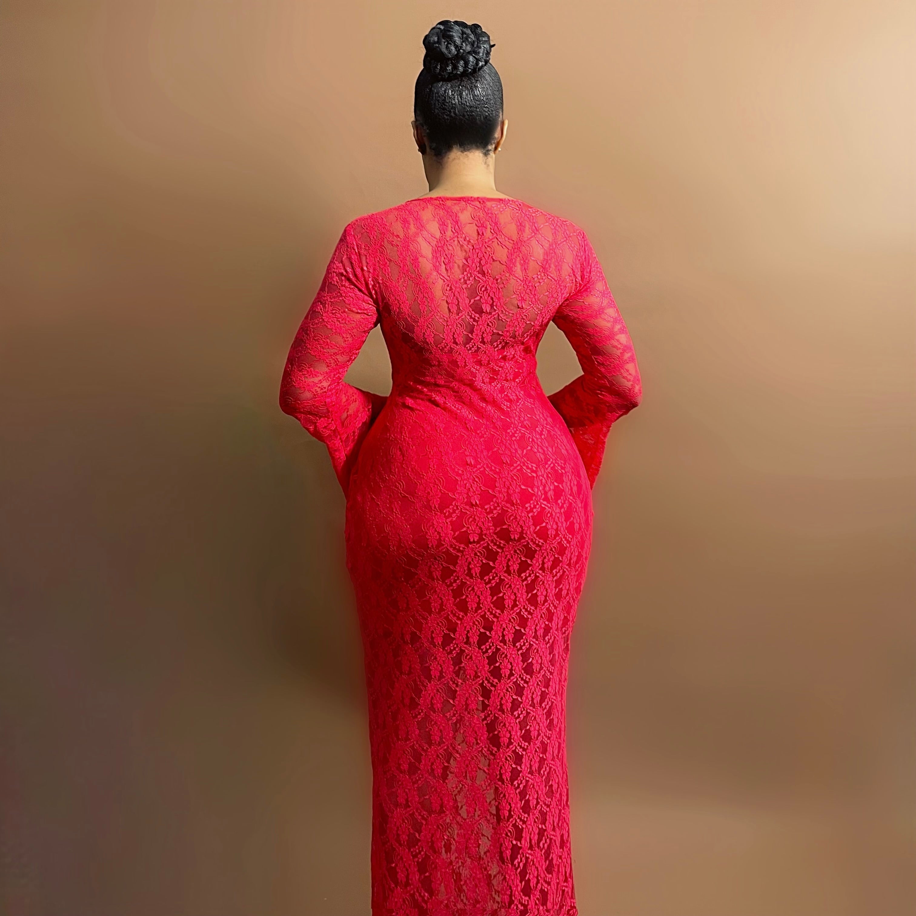Sade Lace Dress (Crimson Vine)