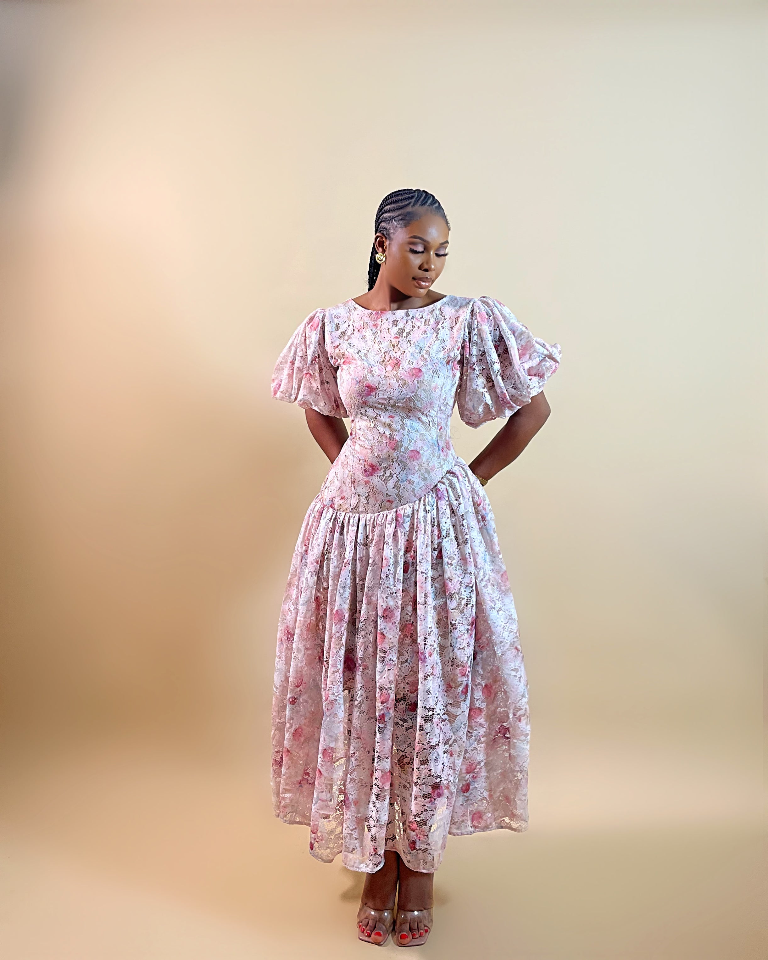 Soraya Lace Dress (Rose Blush)
