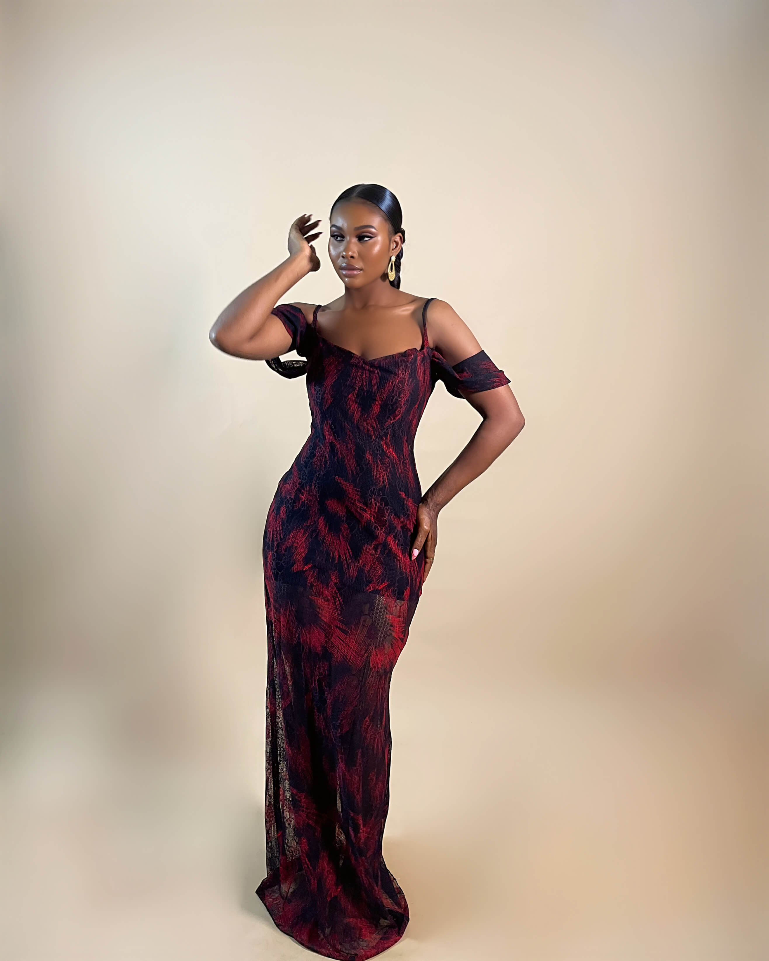 mesh flame dress Mesh Flame Stitch Midi Dress S