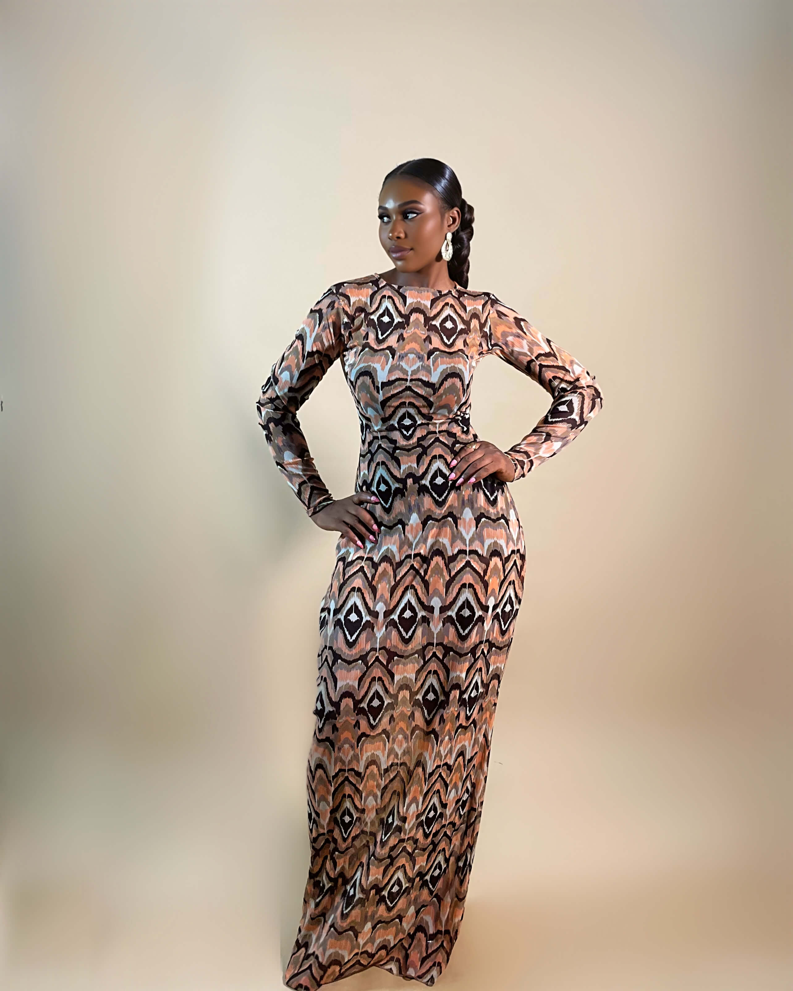 Tomi Dress (Earth Ikat)