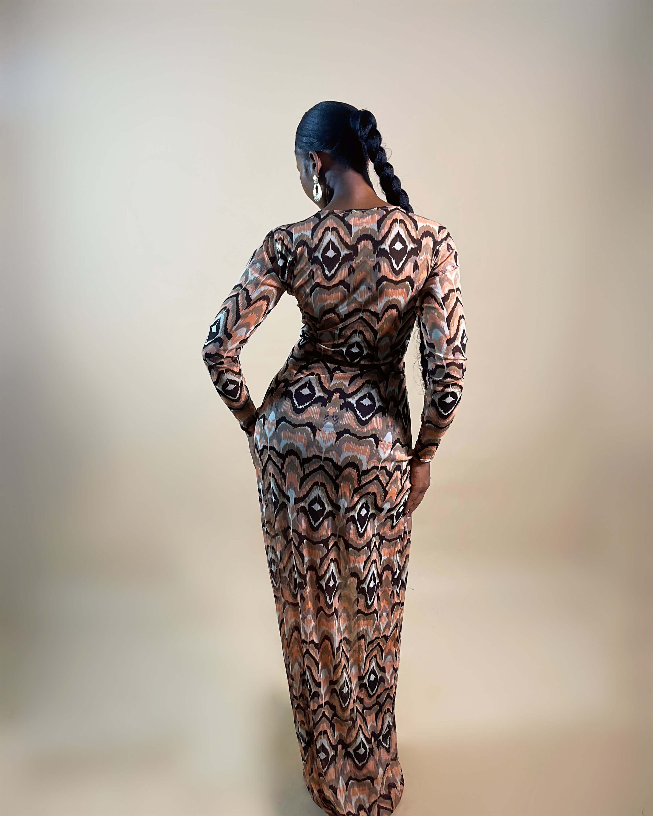 Tomi Dress (Earth Ikat)