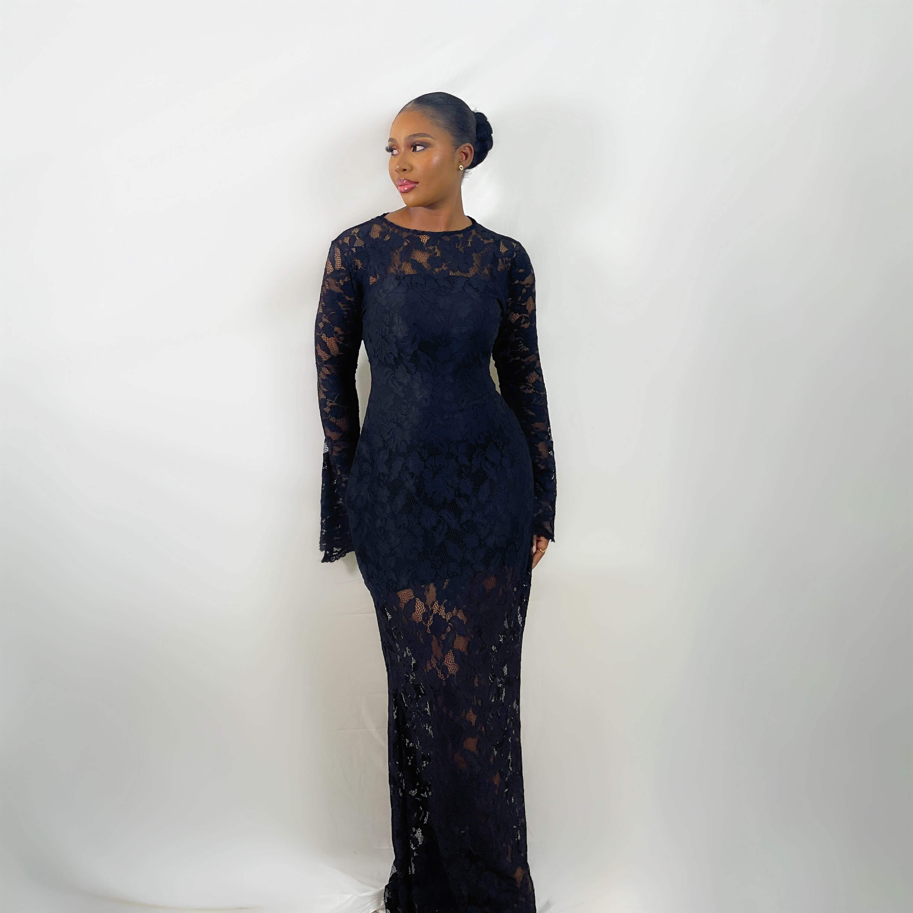 Sayo Lace Dress (Obsidian Rose)
