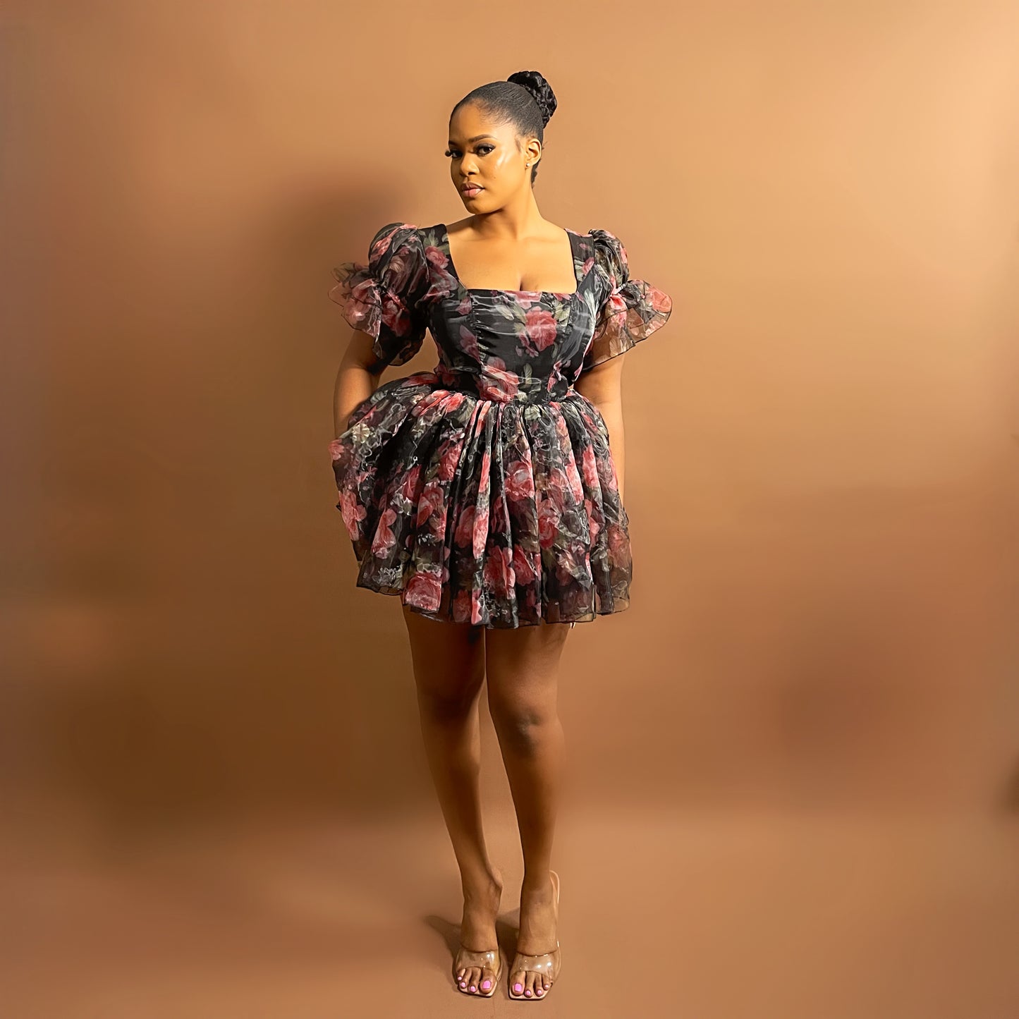 Tito Mini Dress (Midnight Petals)