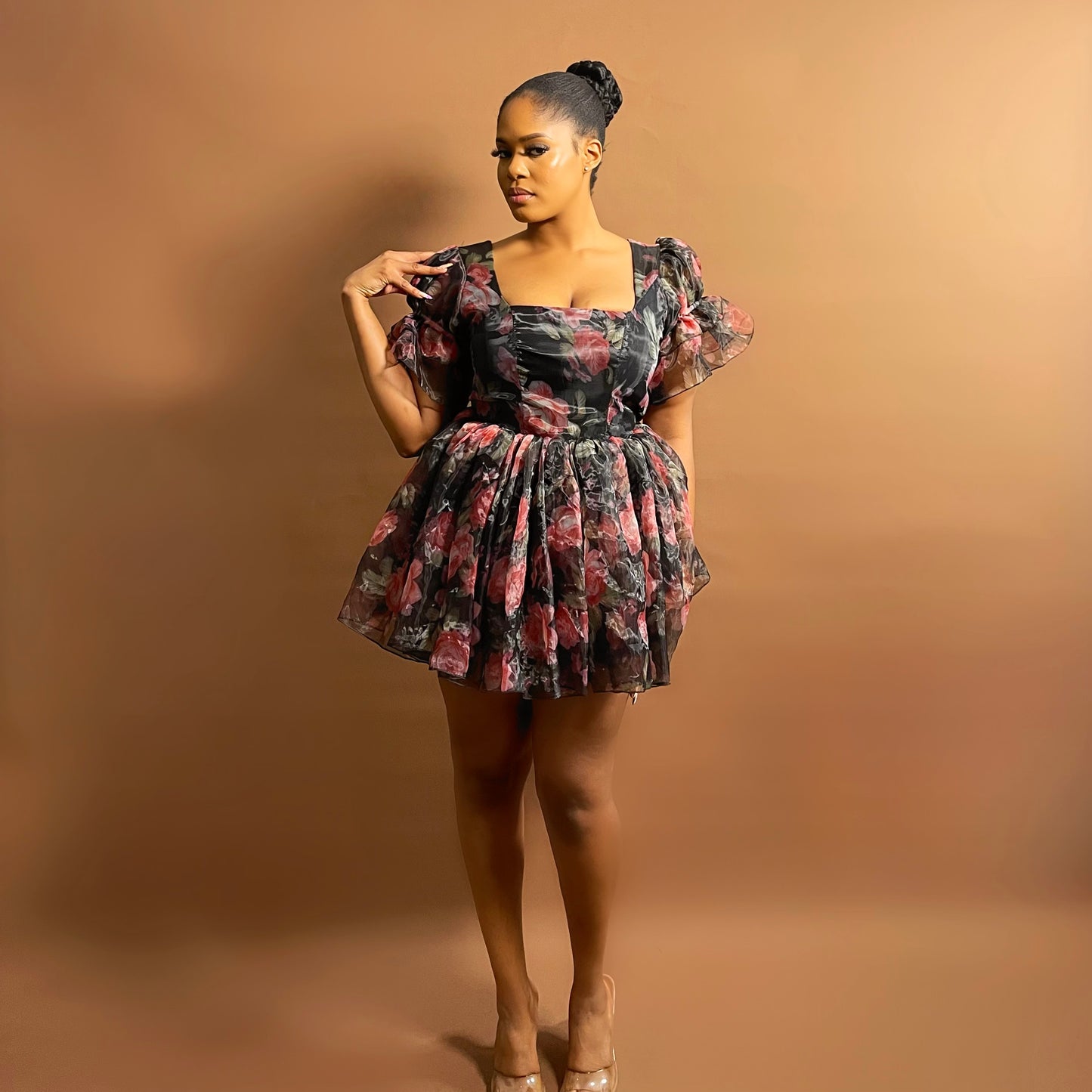 Tito Mini Dress (Midnight Petals)