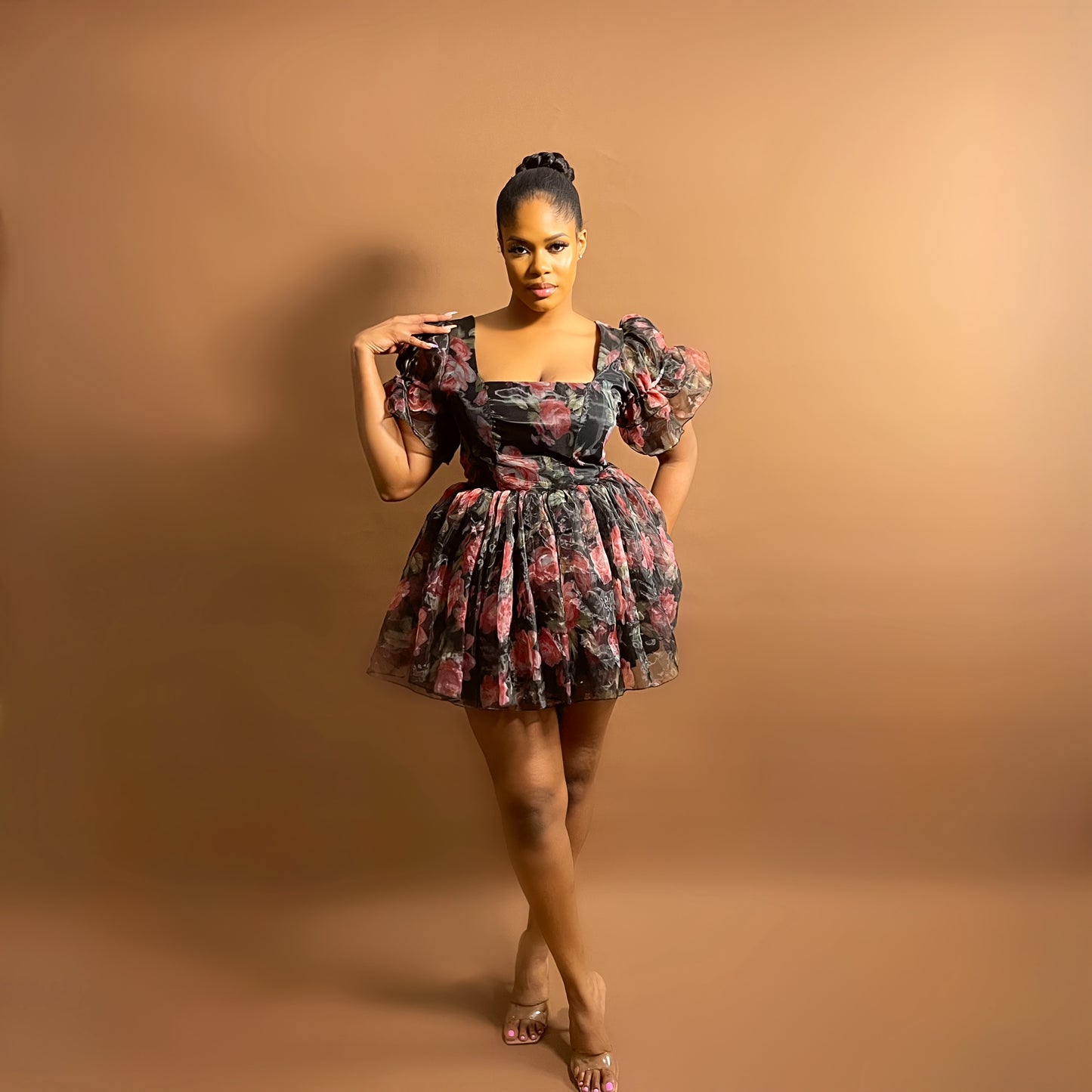 Tito Mini Dress (Midnight Petals)