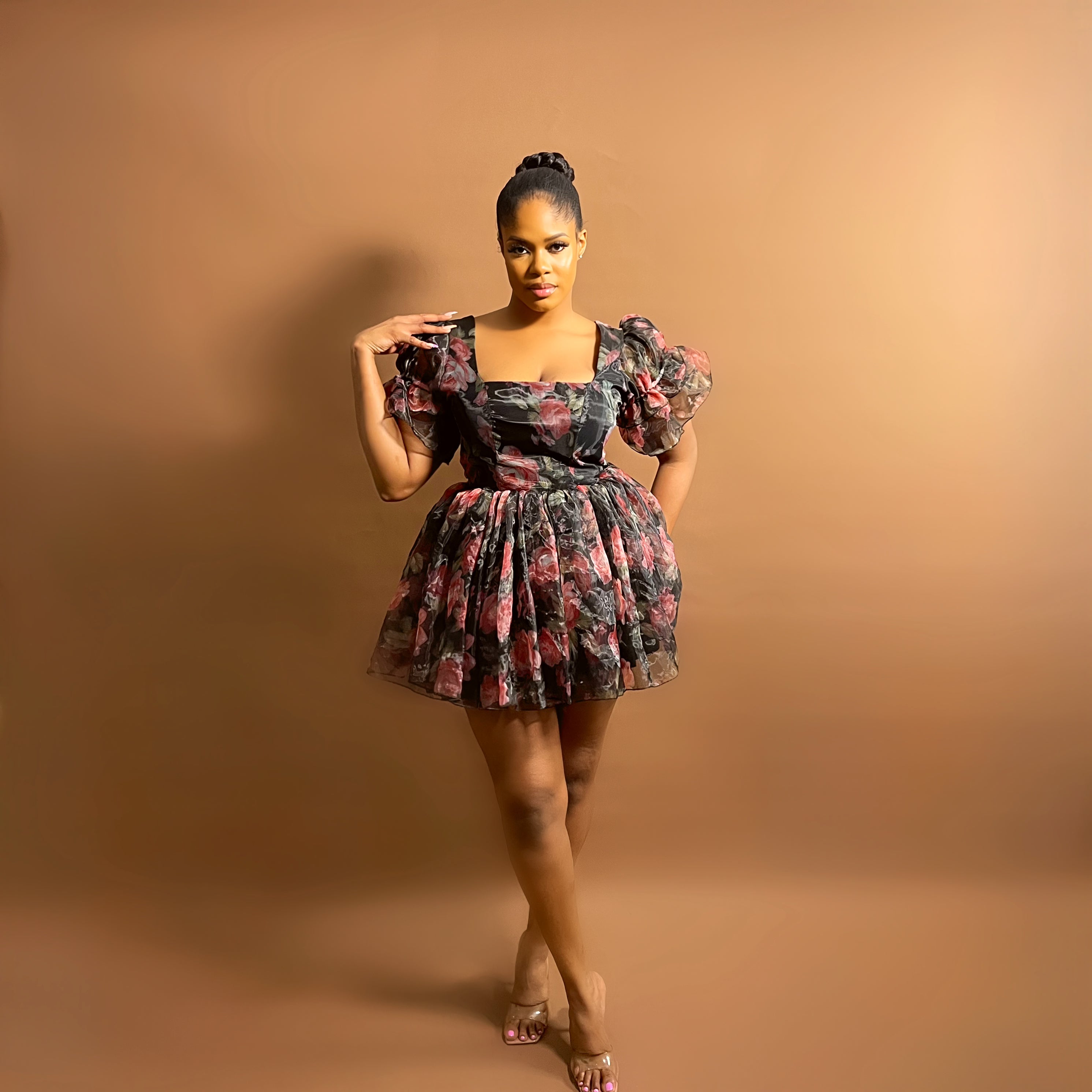 Tito Mini Dress (Midnight Petals)