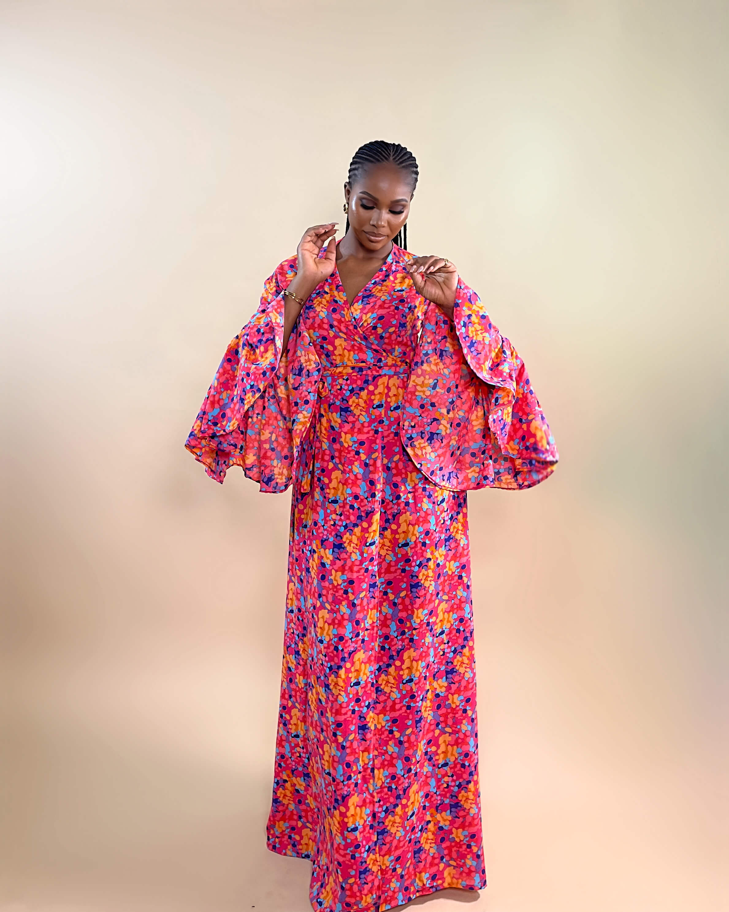 Gemma Wrap Dress (Tropical Bloom)