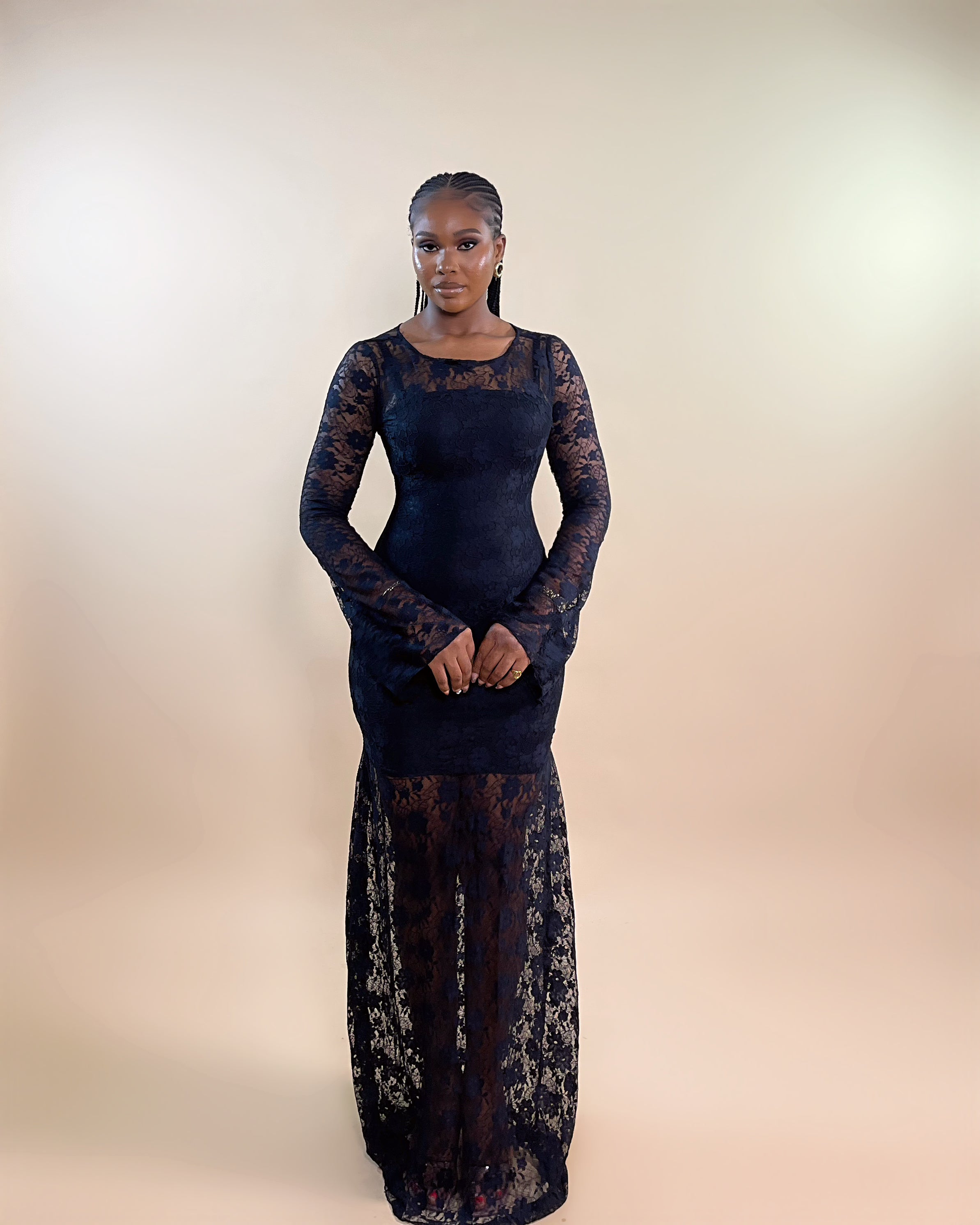 Sade Lace Dress (Midnight Bloom)