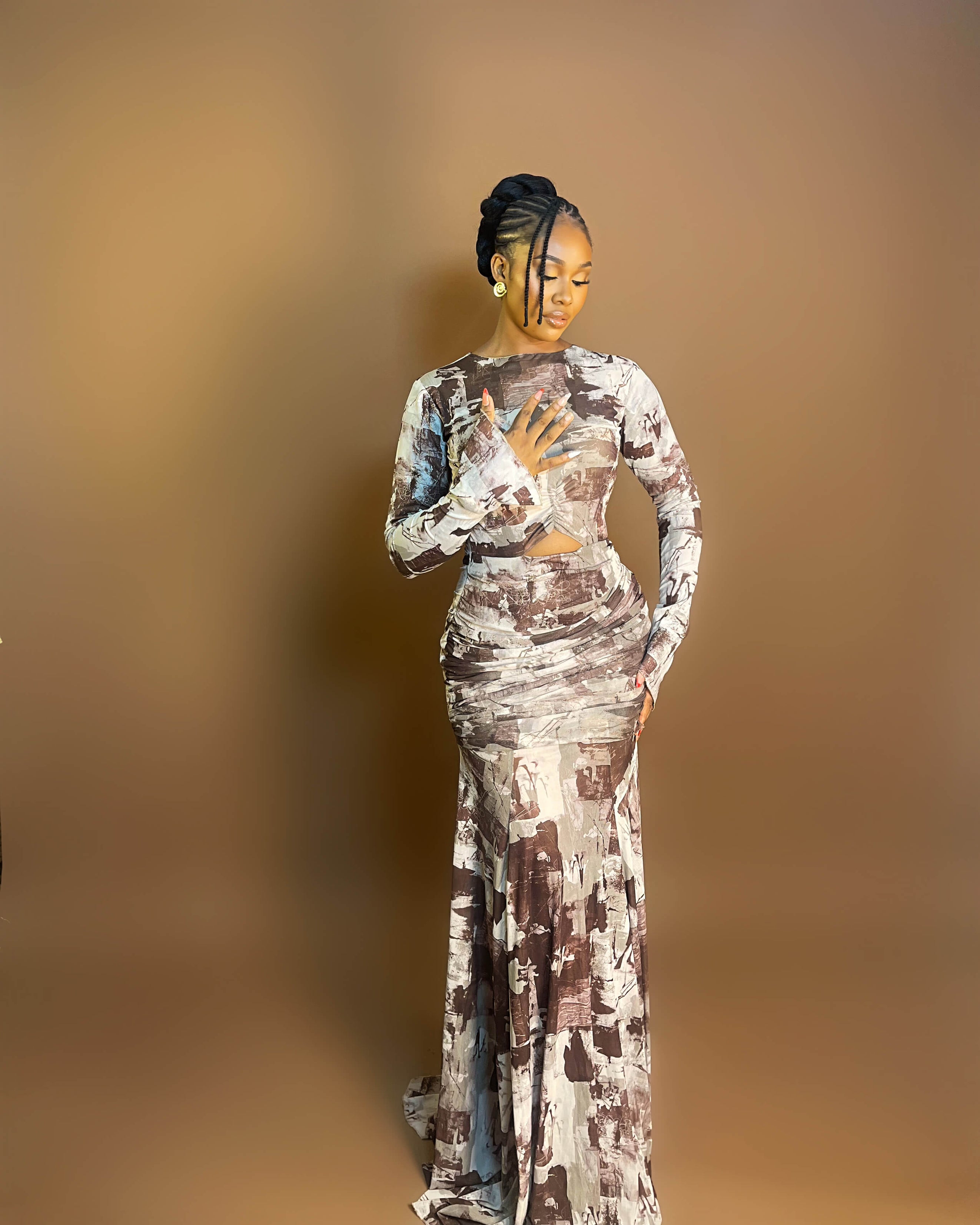 Zara Mesh Dress (Earth Strokes)