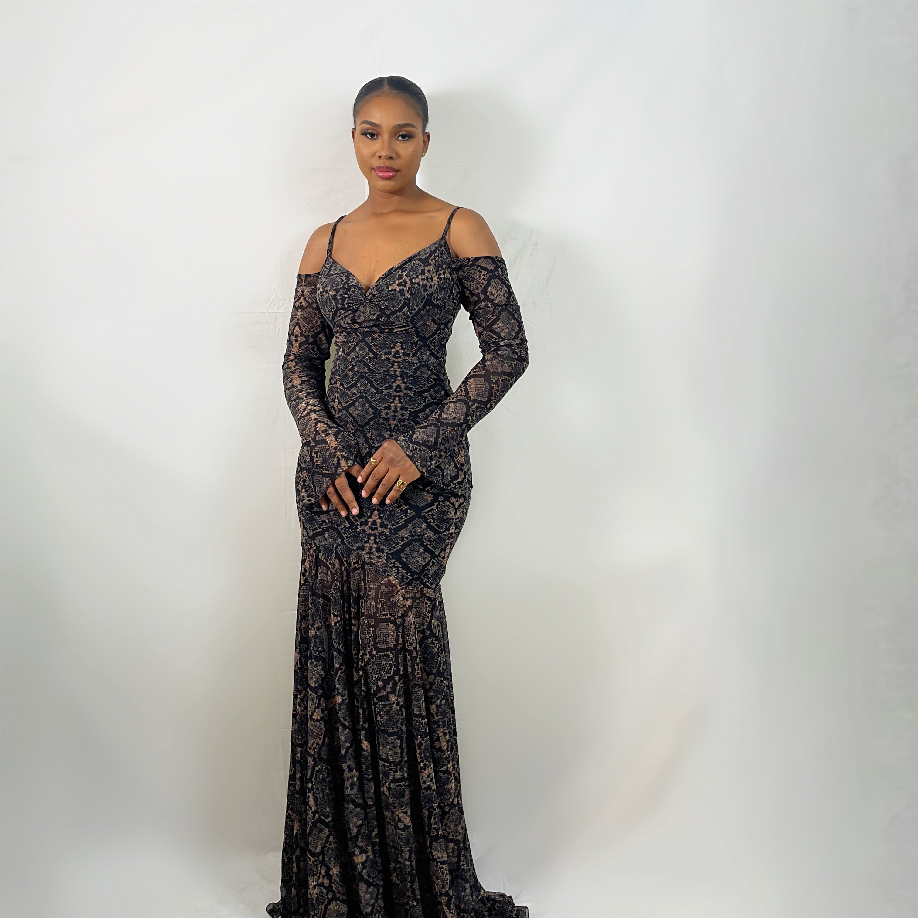 Nia Mesh Dress (Python Veil)