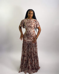 Hera Dress (Cocoa Marble)