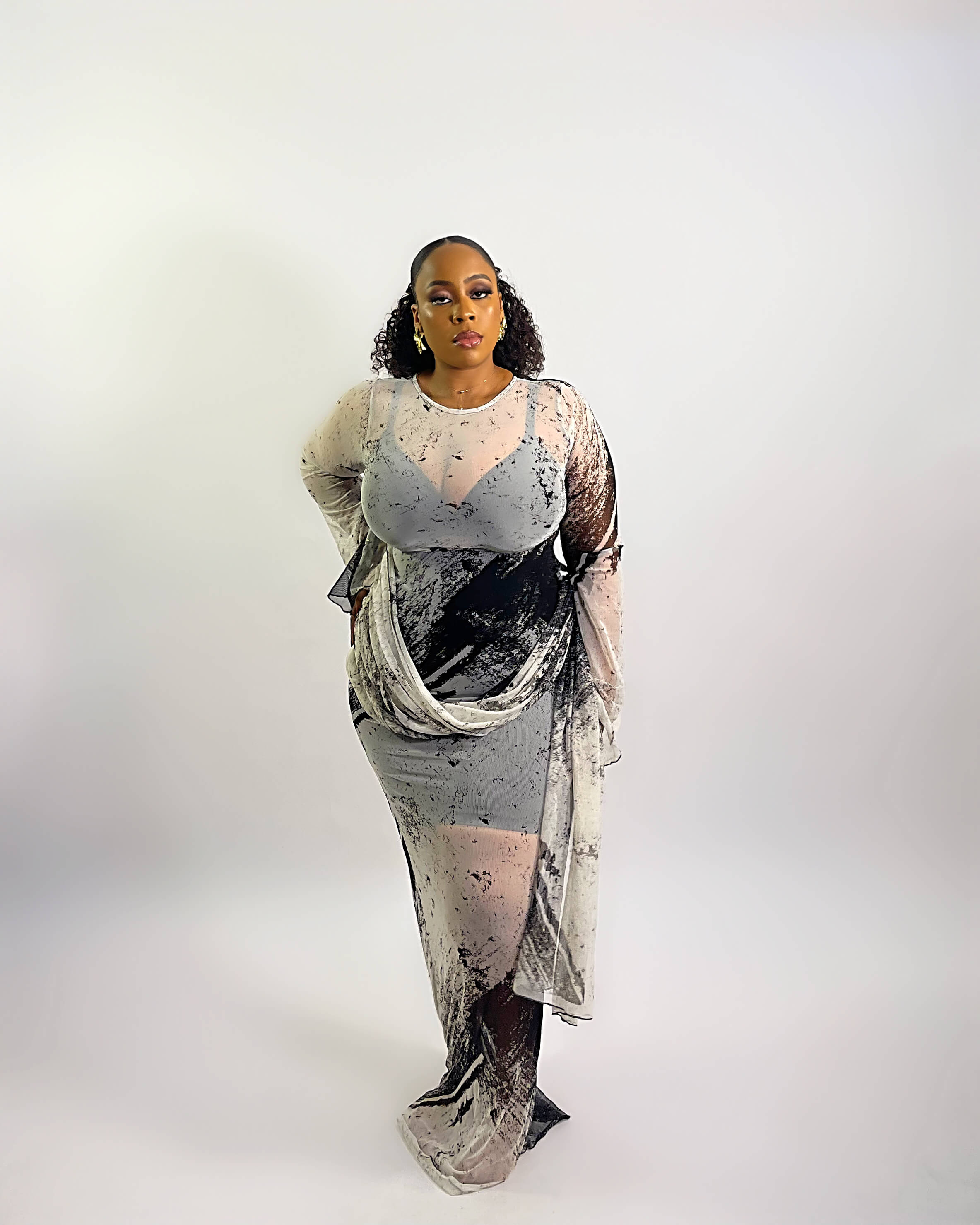 Lagos Dress (Smoke Marble)