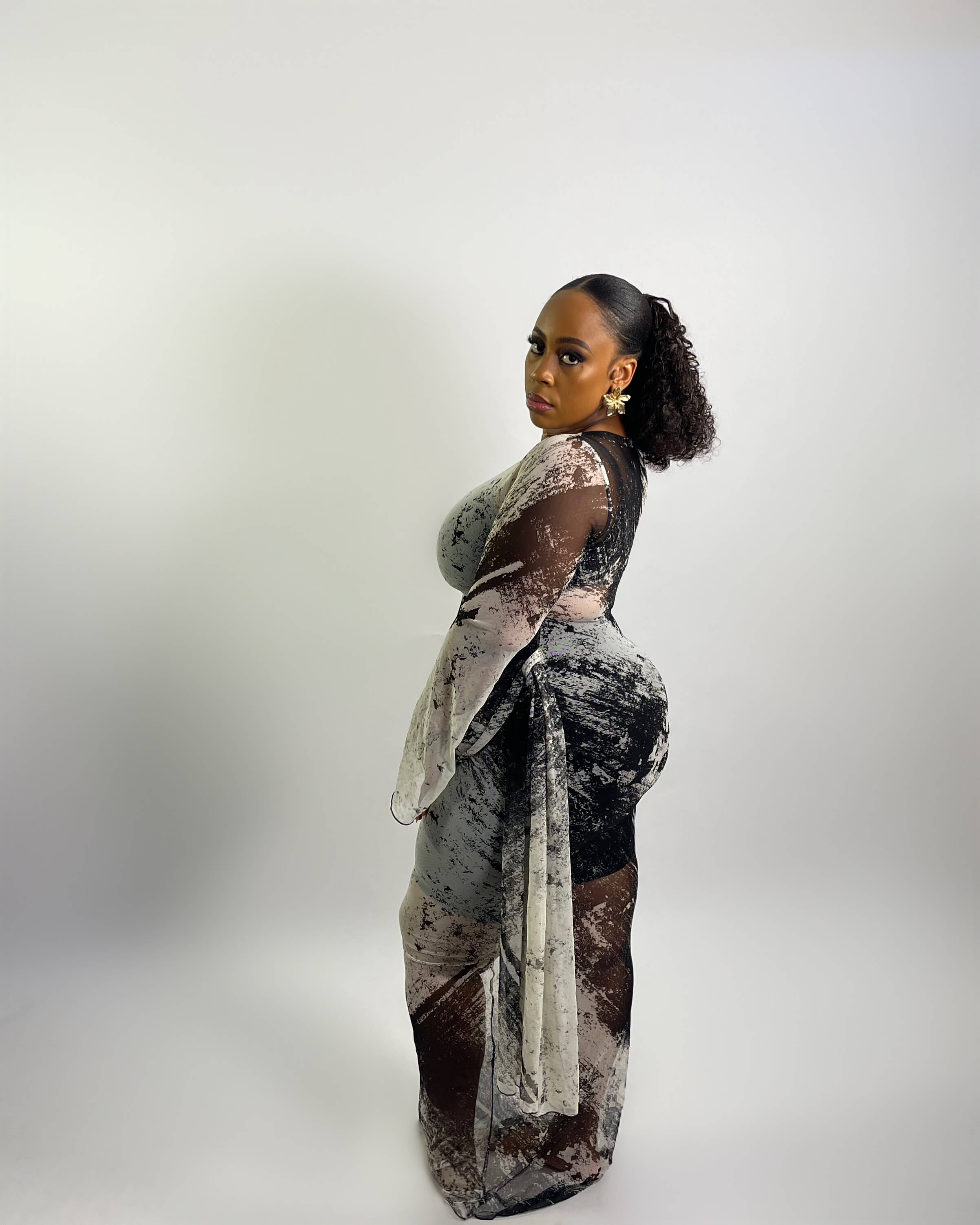 Lagos Dress (Smoke Marble)