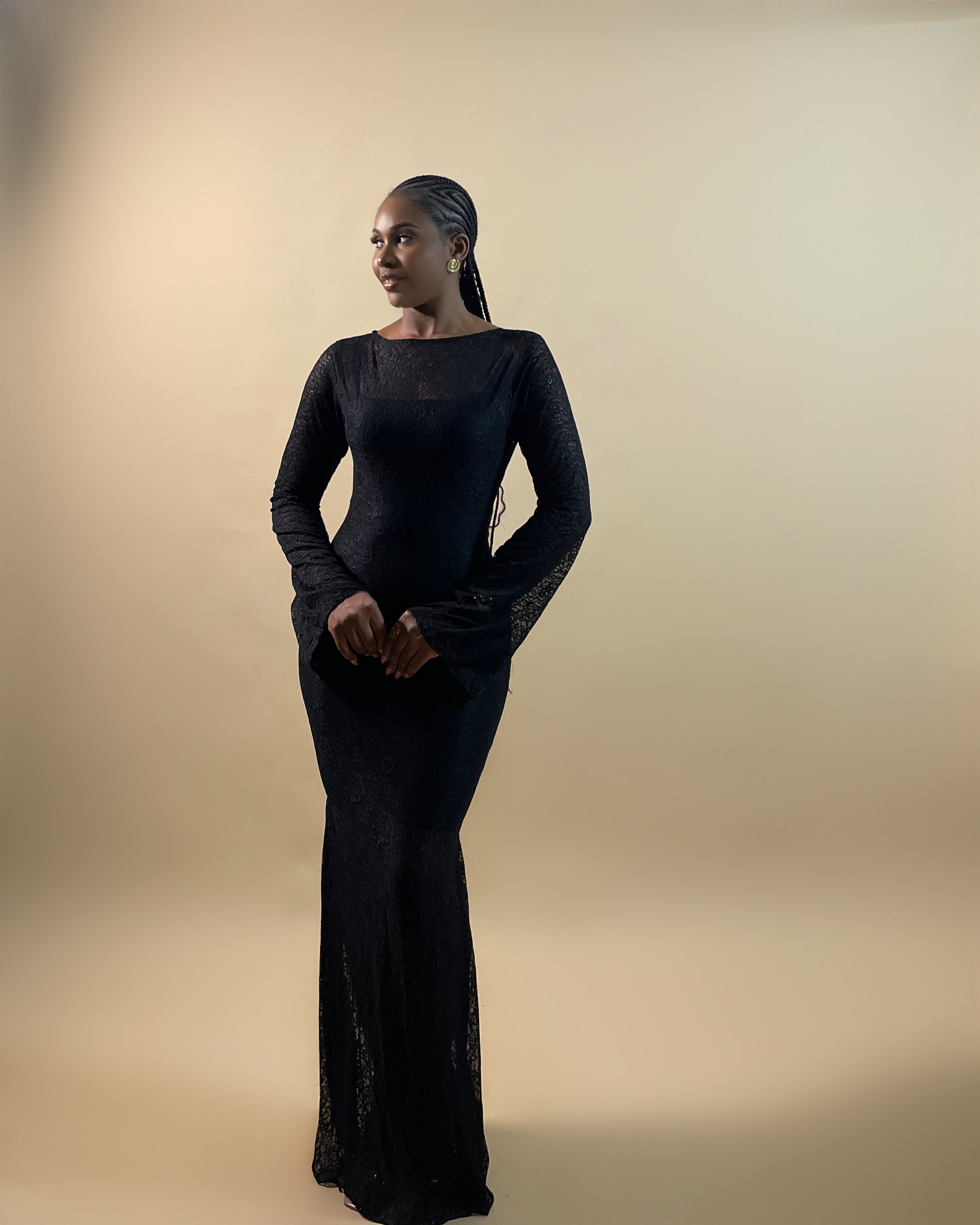 Sade Lace Dress (Noir Blossom)