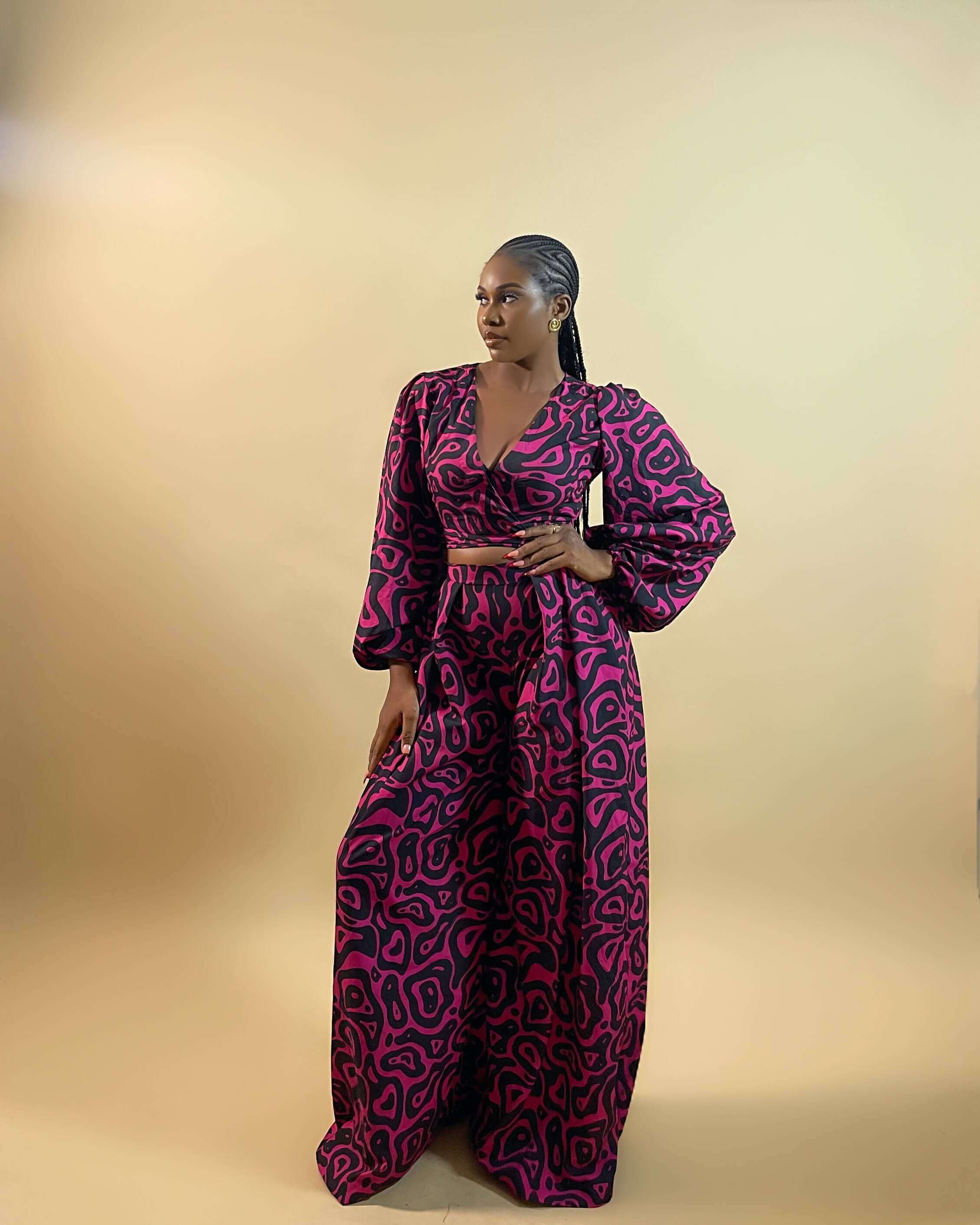 Eseosa Trouser Set (Midnight Swirl)