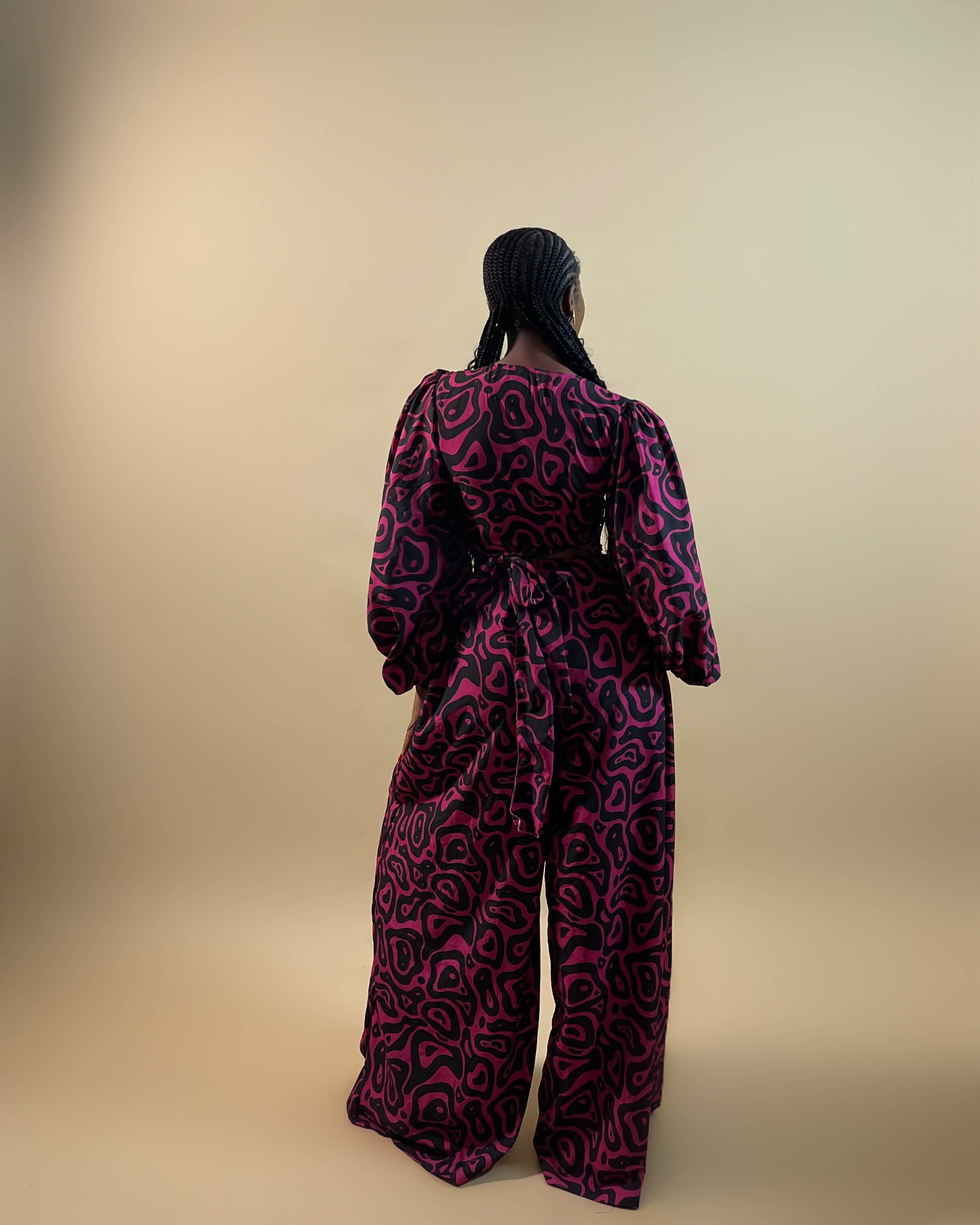 Eseosa Trouser Set (Midnight Swirl)