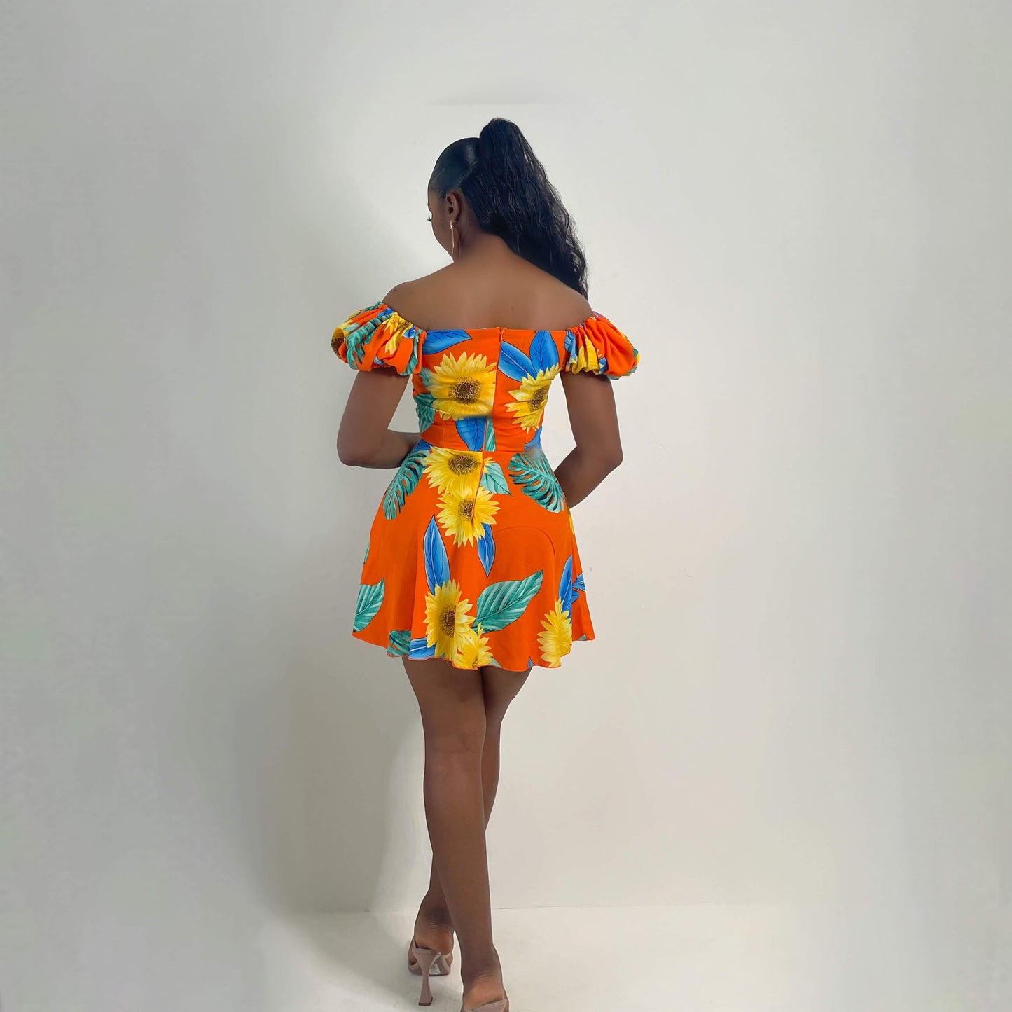Brisbane Mini Dress (Tropical Sunset)