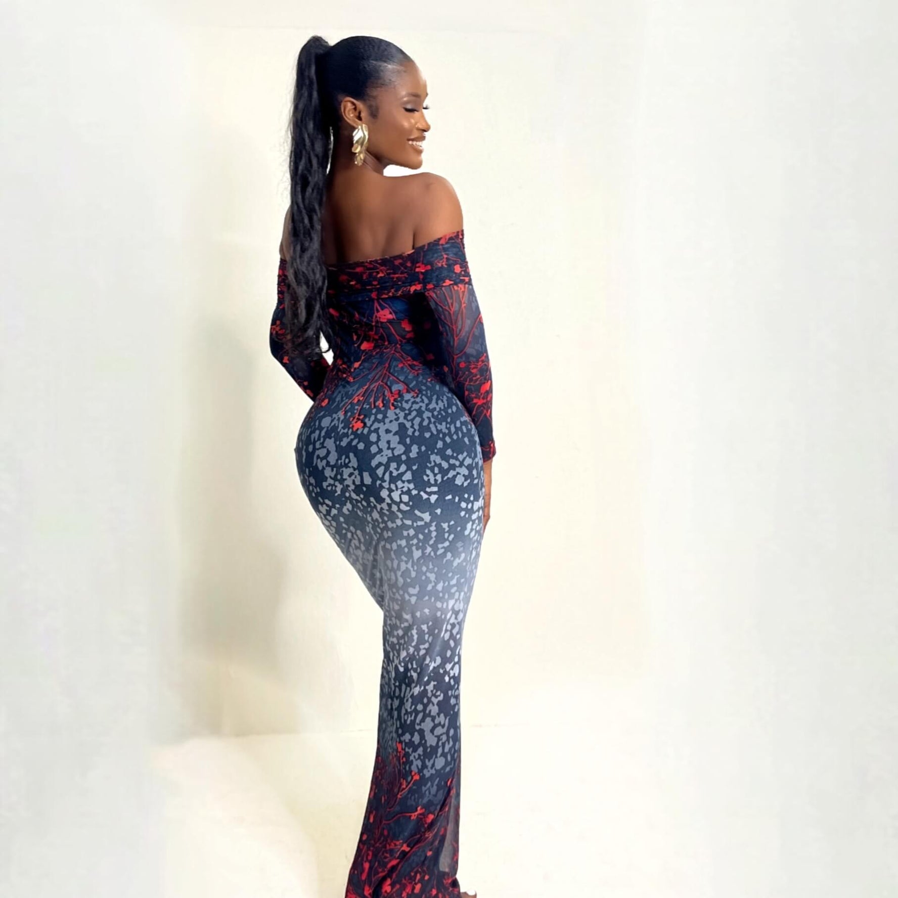 Tokyo Mesh Dress (Midnight Bloom)