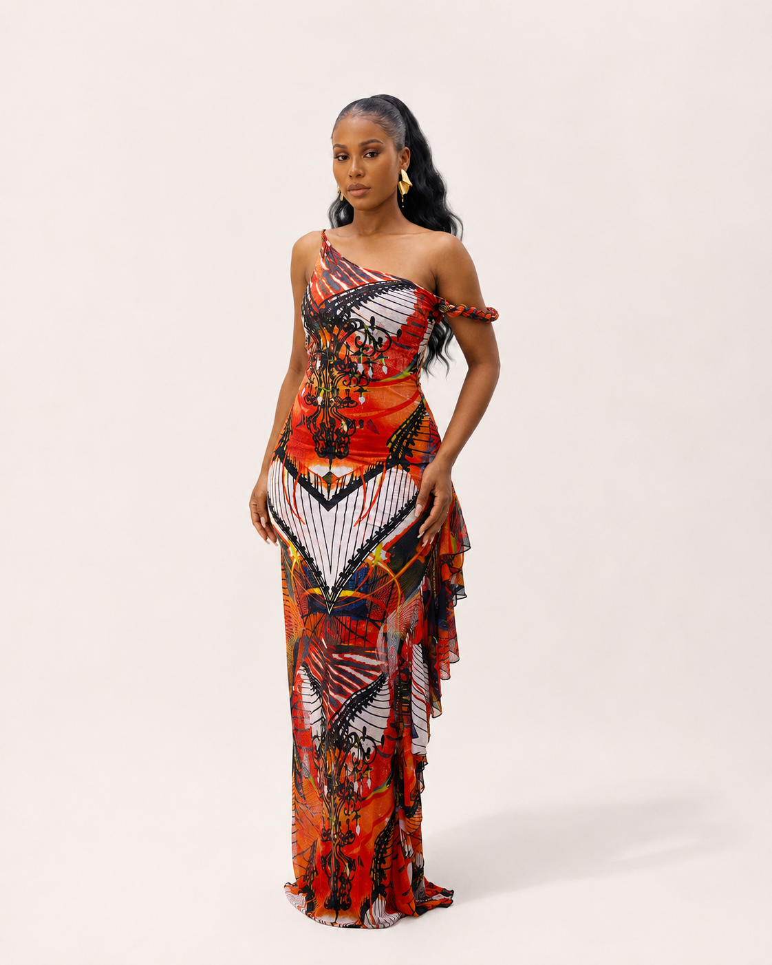 Solana Dress (Crimson Graffiti)