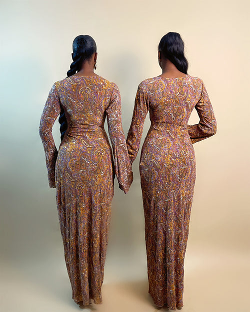 Fara Maxi Dress (Burnt Paisley)