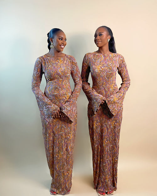 Fara Maxi Dress (Burnt Paisley)