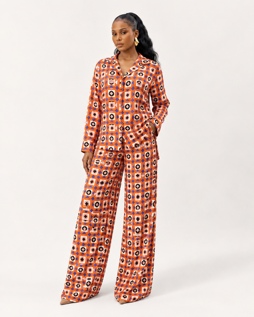 Ehi Trouser Set (Tangerine Tile)