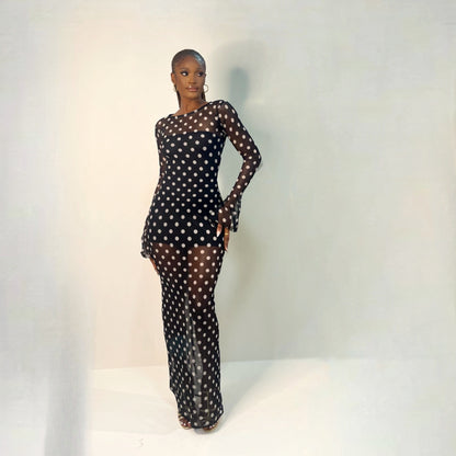 Sade Mesh Dress (Polka Dot)