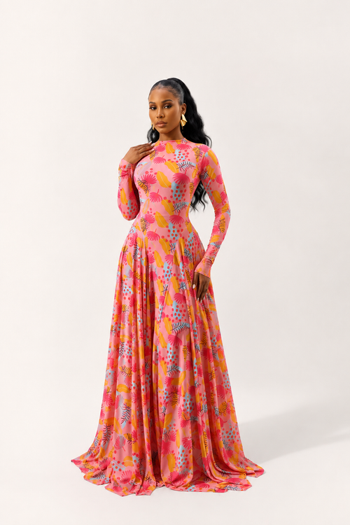 Ilaria Dress (Coral Canopy)