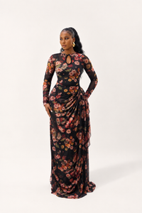 Rahma Dress (Midnight Bloom)