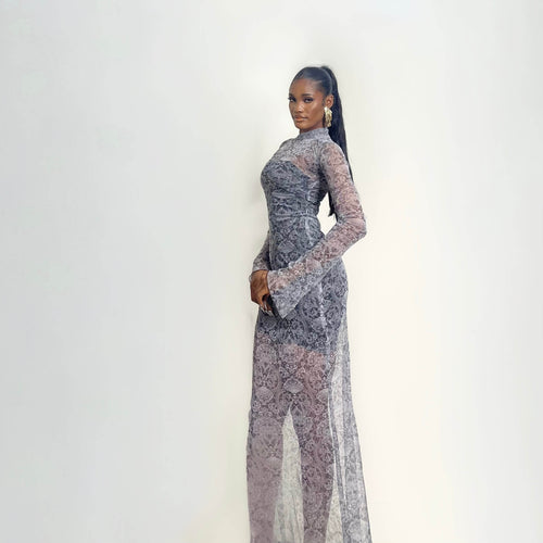 Simi Mesh Dress (Moonlit Lace)