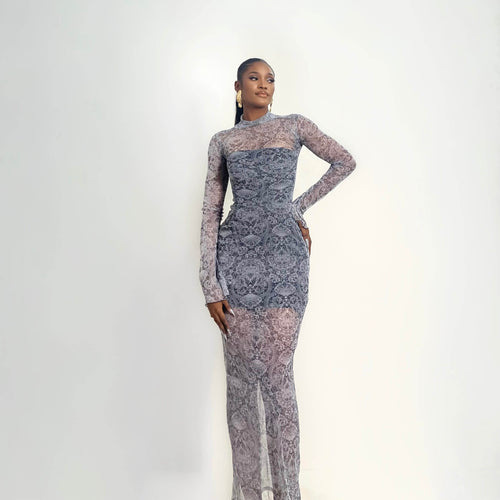 Simi Mesh Dress (Moonlit Lace)