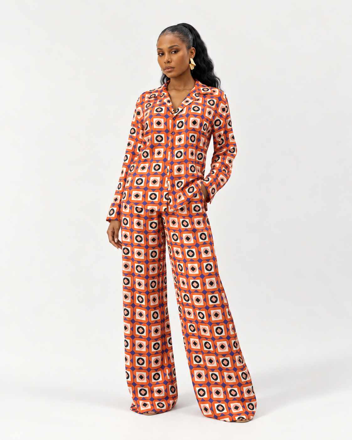 Ehi Trouser Set (Tangerine Tile)