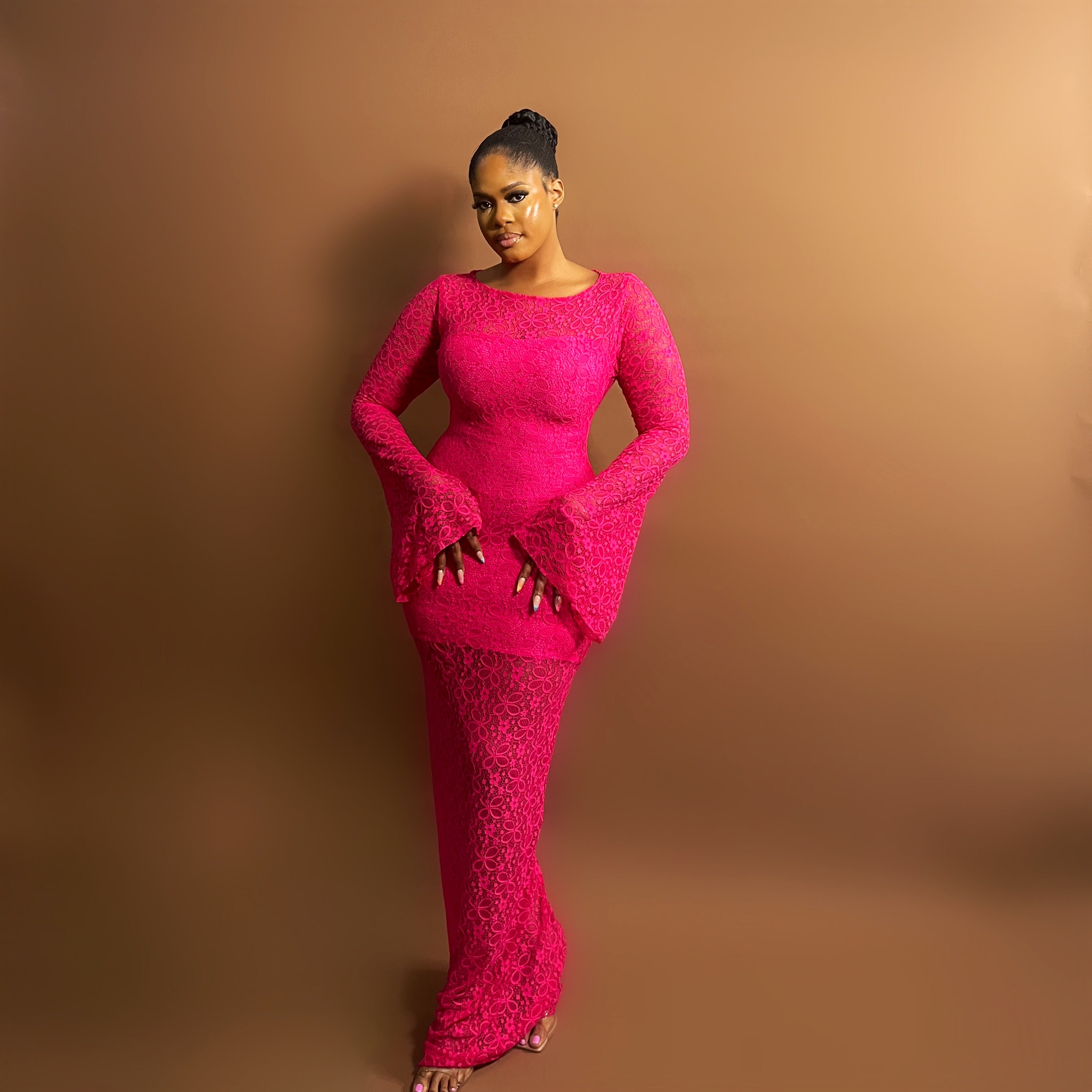 Sade Lace Dress (Rosette Bloom) – The Rail Clothing Nigeria