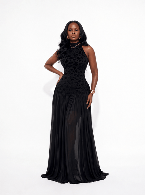 Elara Maxi Dress (Black)