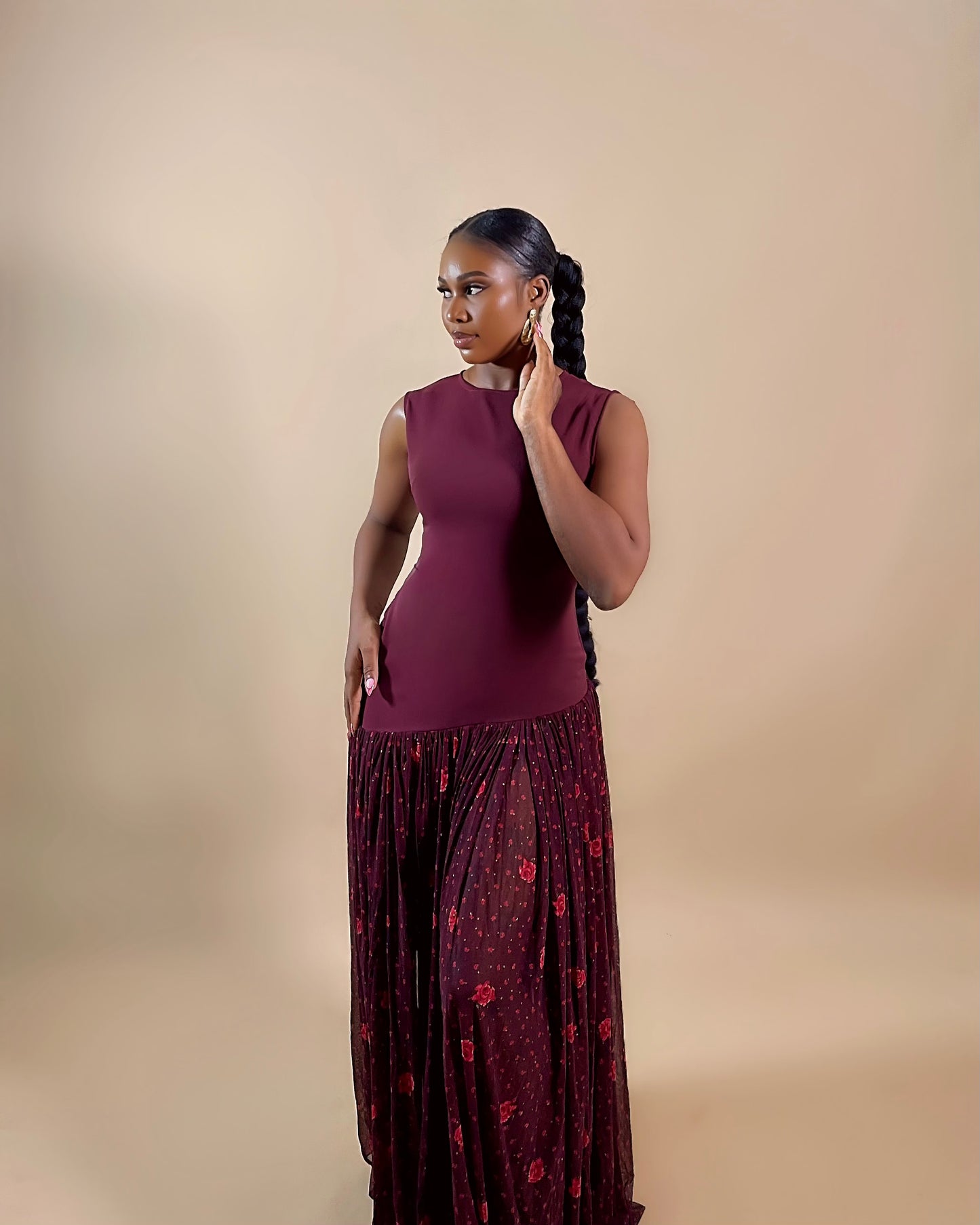 Rachel Maxi Dress (Wine Red)