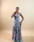 Blossom Maxi Dress (Aqua Lilac)