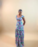 Blossom Maxi Dress (Aqua Lilac)