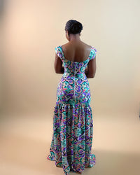 Blossom Maxi Dress (Aqua Lilac)
