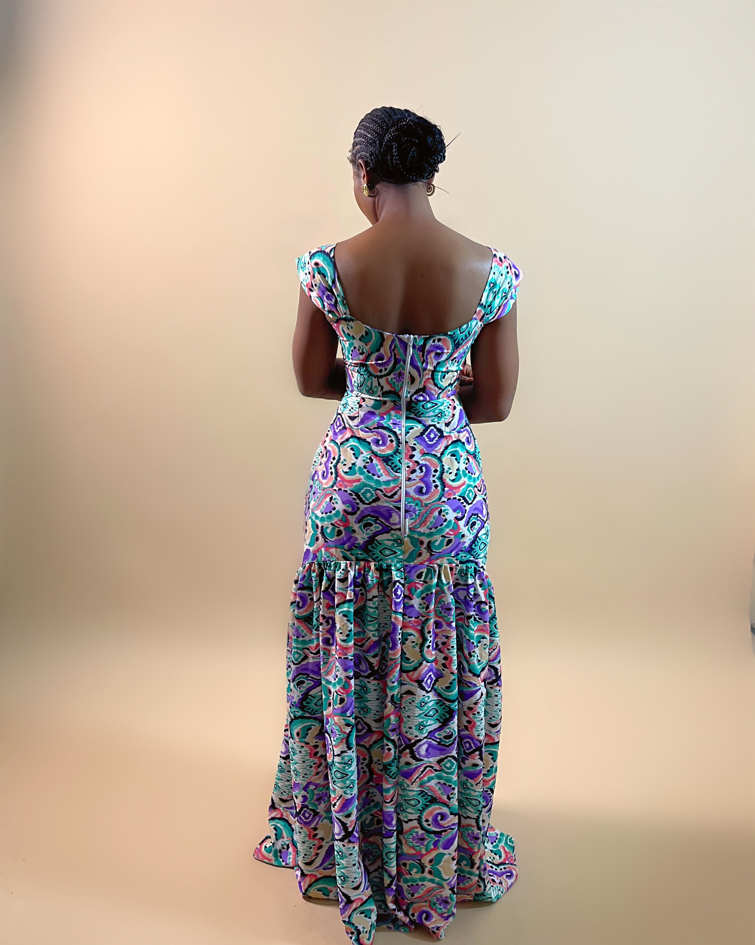Blossom Maxi Dress (Aqua Lilac)
