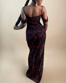 Pepper Dem Mesh Dress (Tropical Flame)