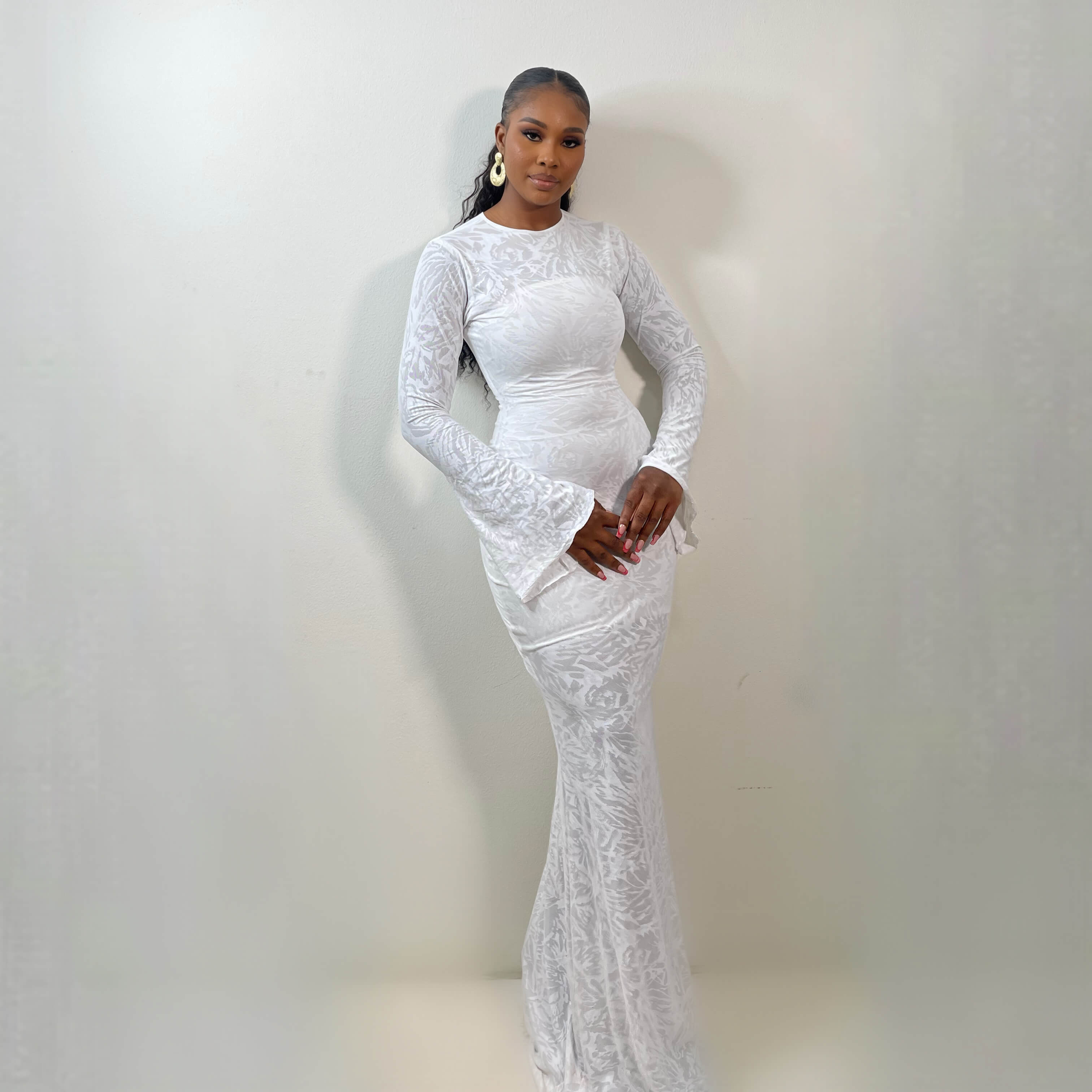 Sade Mesh Dress (White)