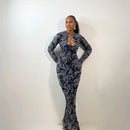 Nova Mesh Dress (Obsidian Swirl)