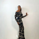 Lami Mesh Dress (Noir Strokes)