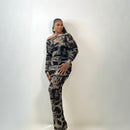 Lami Mesh Dress (Noir Strokes)