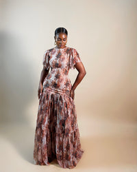 Hera Dress (Nude & Brown)