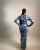 Derin Mesh Dress (Blue Feather)