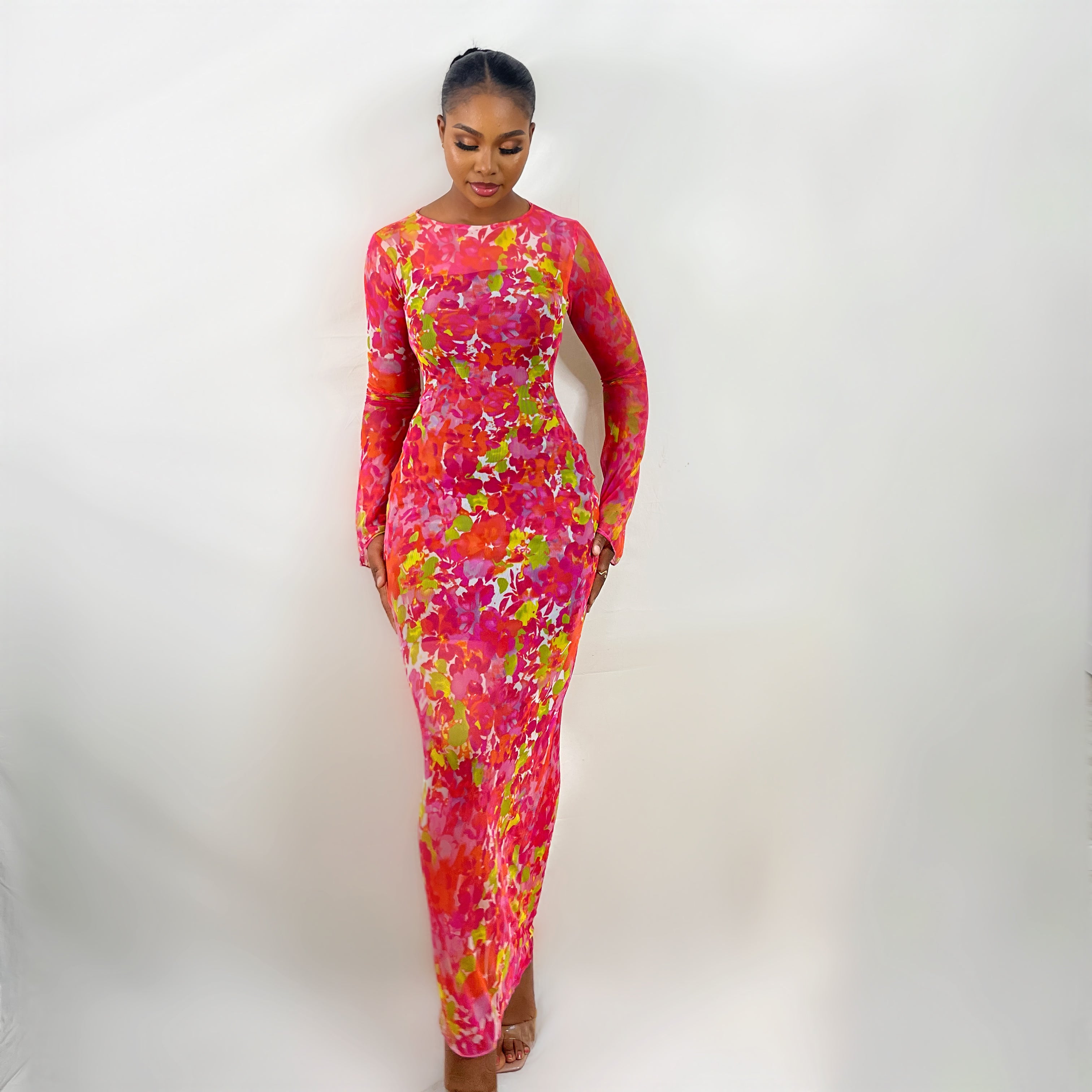 Sade Mesh Dress (Vivid Petals)