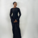 Sade Mesh Dress (Black Polka Dot)