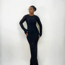 Sade Mesh Dress (Black Polka Dot)
