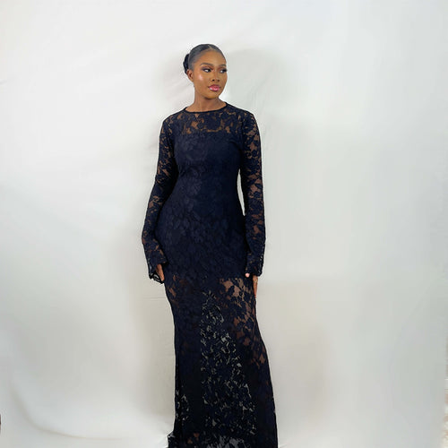 Sayo Lace Dress (Obsidian Rose)